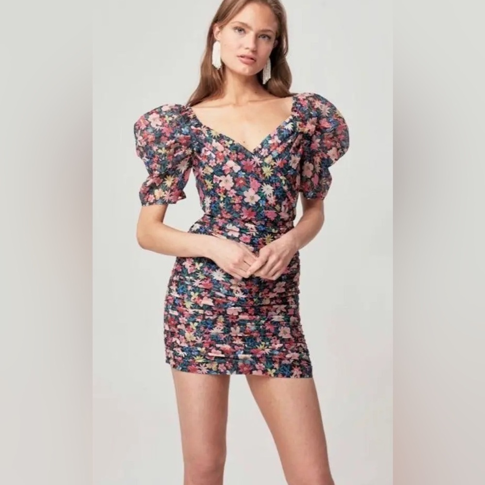 C/MEO COLLECTIVE Black Garden Floral‎ Dress Size